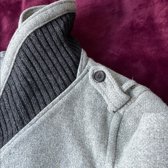 J. Crew Light Gray Pea Coat with Charcoal Accents - Picture 5 of 7